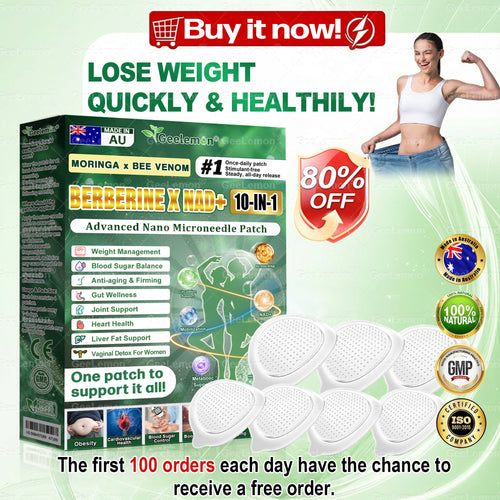 Official AUS Store 🇦🇺  | 🧑‍⚕️🩺 𝐆𝐞𝐞𝐋𝐞𝐦𝐨𝐧® Moringa · Berberine × NAD+ 𝟏𝟎-𝐢𝐧-𝟏 𝐀𝐝𝐯𝐚𝐧𝐜𝐞𝐝 𝐍𝐚𝐧𝐨 𝐌𝐢𝐜𝐫𝐨𝐧𝐞𝐞𝐝𝐥𝐞 𝐏𝐚𝐭𝐜𝐡 — 𝐎𝐧𝐜𝐞 𝐃𝐚𝐢𝐥𝐲, 𝐕𝐢𝐬𝐢𝐛𝐥𝐞 𝐑𝐞𝐬𝐮𝐥𝐭𝐬 𝐢𝐧 𝟕 𝐃𝐚𝐲𝐬
